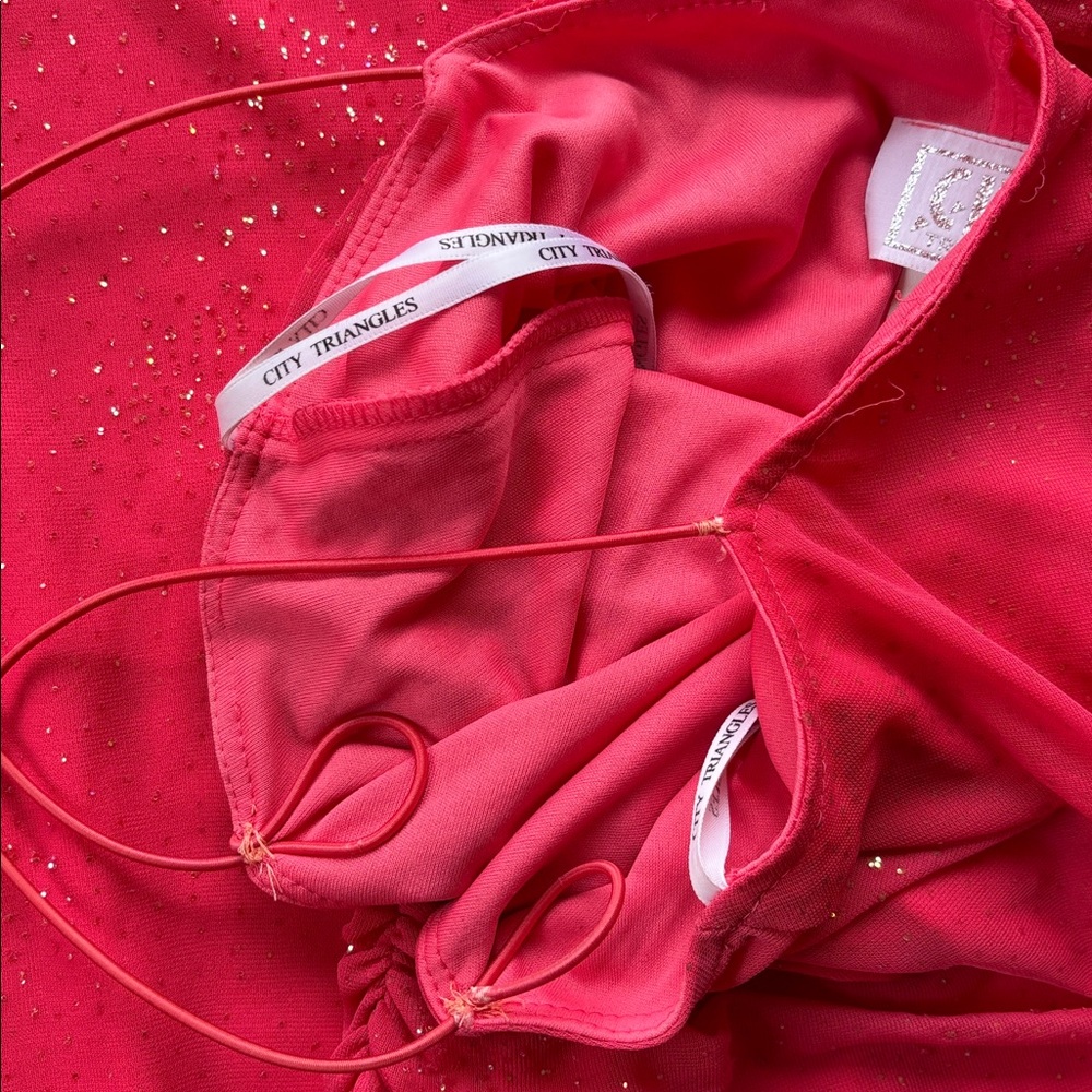Vintage Maxi y2k Dress Hot Pink Sparkle S Iconic Fairy Princess Glitter Party - Picture 16 of 17